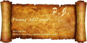 Pevny József névjegykártya